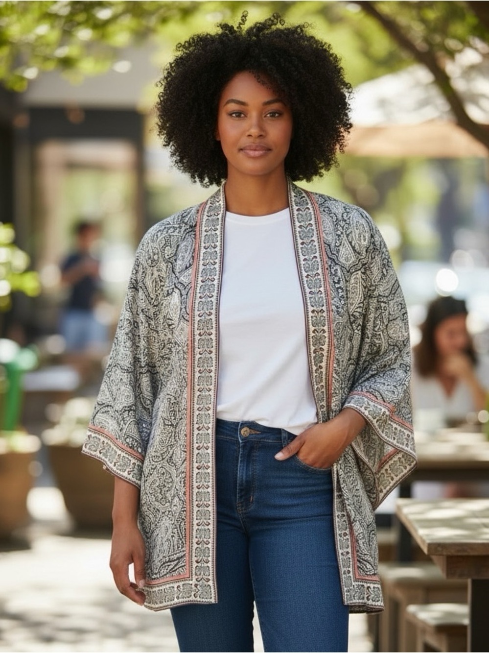 MAX STUDIO Oversized Patterned Kimono Size S/L